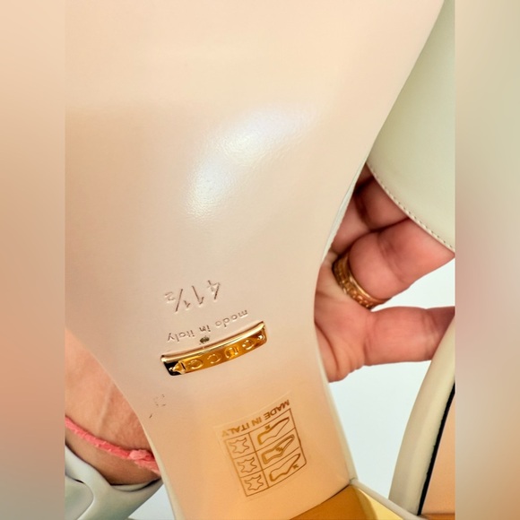 Gucci Mystic White leather Baby Horsebit block heel 70mm open toe mules EU 41.5 - Picture 7 of 10